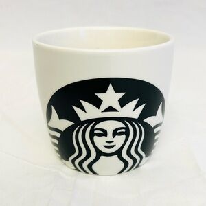 Starbucks 2017 Black and White Logo Ceramic Barrel Coffee Mug